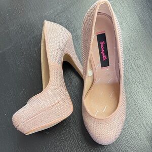 Betseyville Women's Rhinestone Embellished Heels - blush